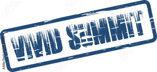 Bold blue Vivid Summit stamp for executive meetings and leadership presentations