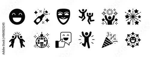 Set of celebrate icons for business isolated on white background