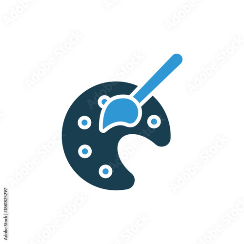 paint palette icons outline and Flat Style,transparent background.