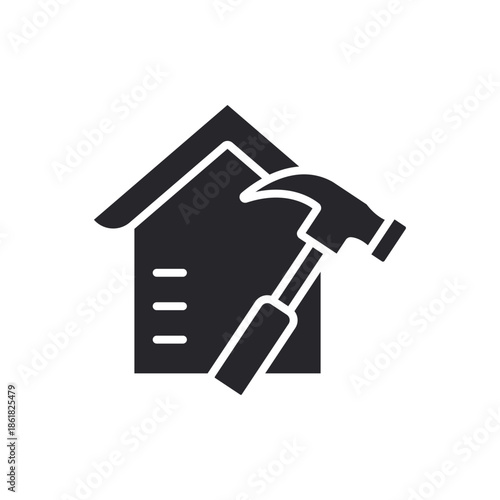 renovation icons outline and Flat Style,transparent background.