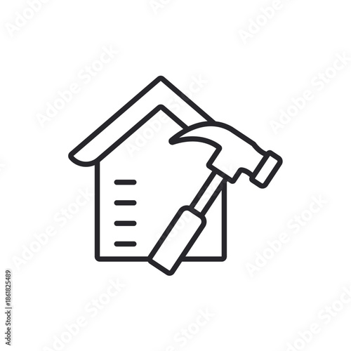 renovation icons outline and Flat Style,transparent background.