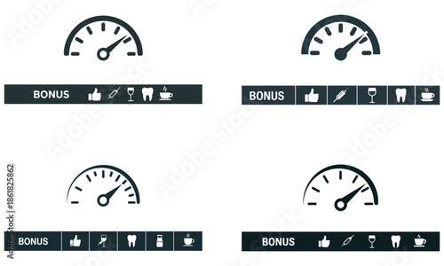 Bonus progress gauge meter, reward and performance indicator

