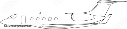 silhouette of clean vector of Gulfstream G650 isolated on white background