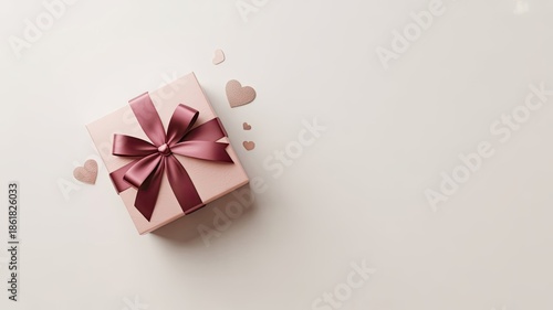 Wallpaper Mural Minimal Valentines Day Gift Box Background With Rose Gold Hearts Torontodigital.ca