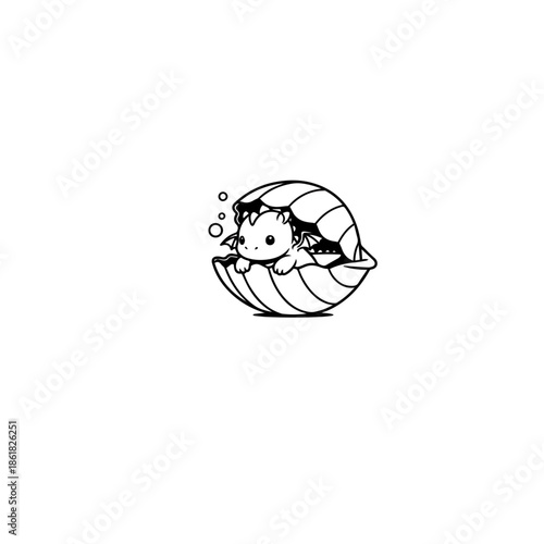 Cute Creature in Seashell