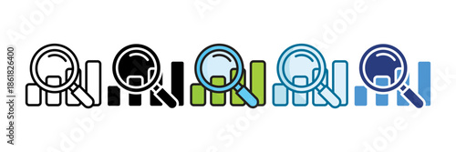Trend Analysis Icon Set Multiple Style Collection