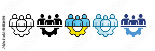Team Development Icon Set Multiple Style Collection