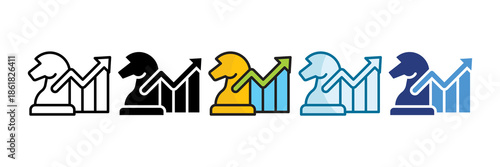 Profit Strategy Icon Set Multiple Style Collection