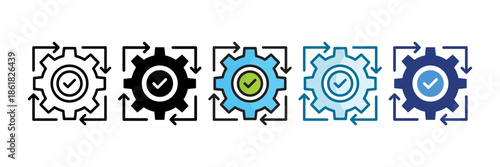 Strategic Execution Icon Set Multiple Style Collection