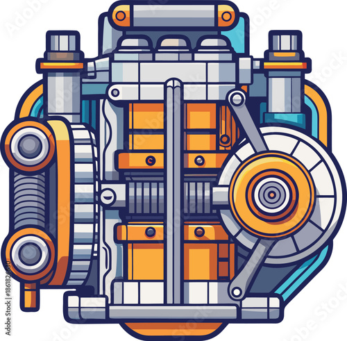 Detailed illustration of modern engine mechanics