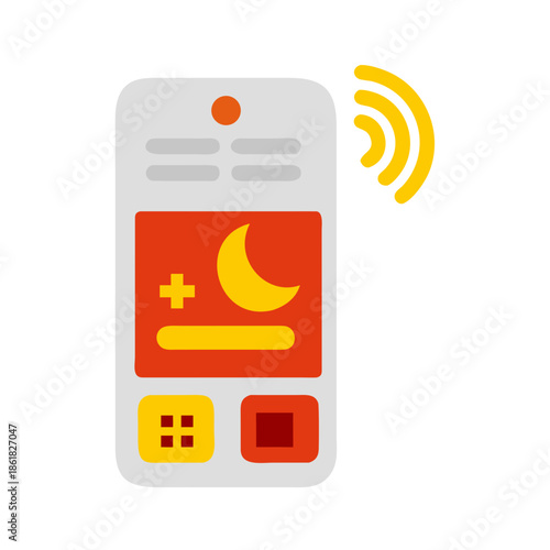 Smartphone with moon and plus symbol