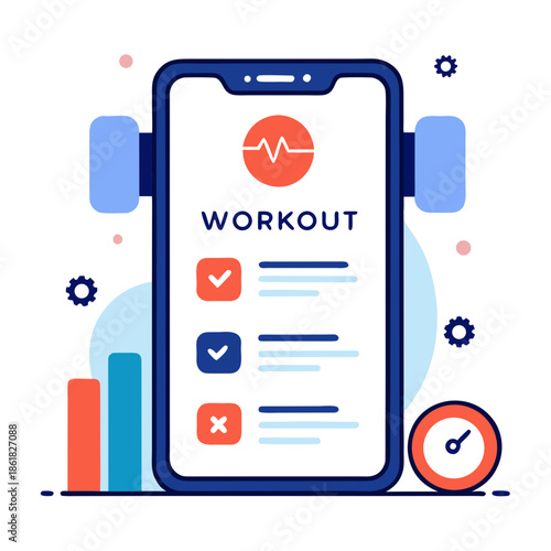 Digital workout tracker on smartphone