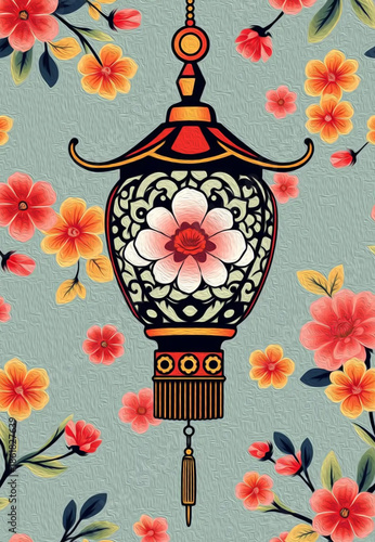 Oriental pattern. Oil painting. Pattern for printing on wall decorations, covers, leaflets, business cards