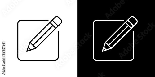 Minimalist Pencil and Notepad Icon for Editing, Writing, and Creative Content – Simple Vector Design for Notes and Updates