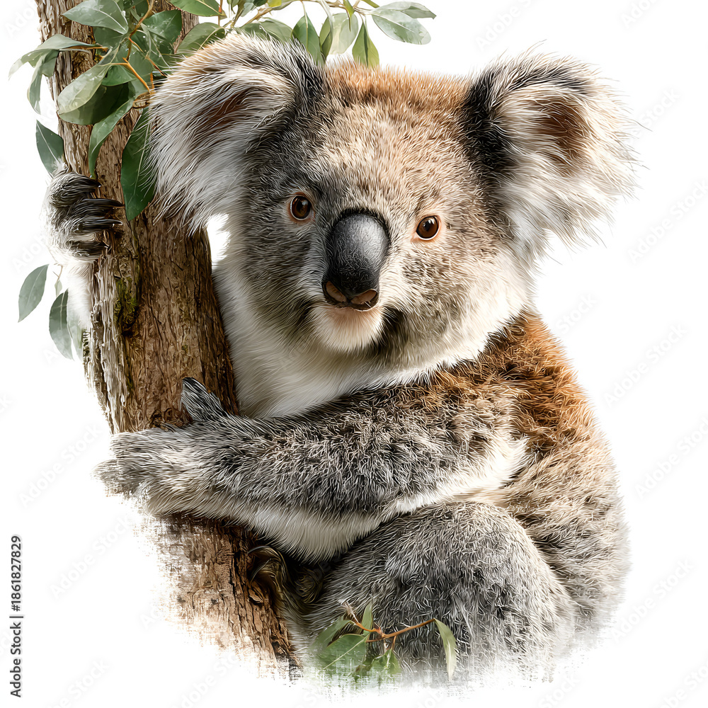 Naklejka premium Koala bear on tree limb