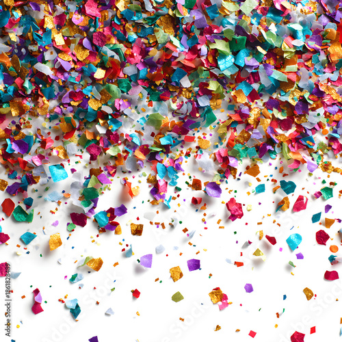 Colorful confetti shower