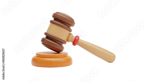 3D Gavel and Sounding Block Icon