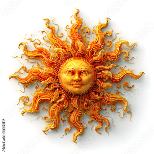 A sun with wavy rays art