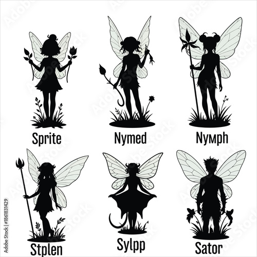 Fairy Creature Silhouette Set
