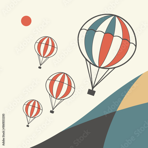 Hot air balloons ascending