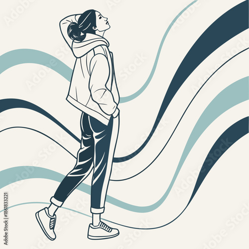 Woman walking in nature