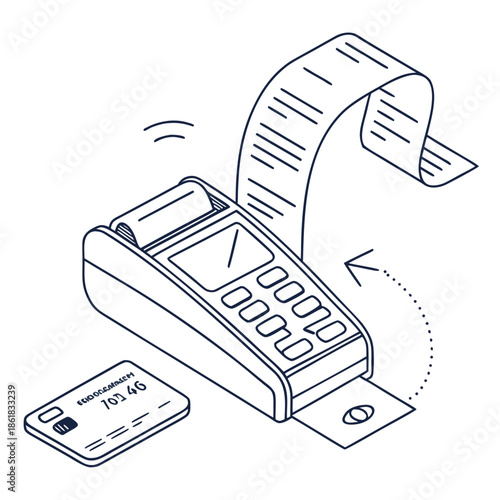 Digital cash register with receipt printer