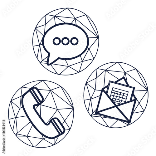 Geometric communication icons