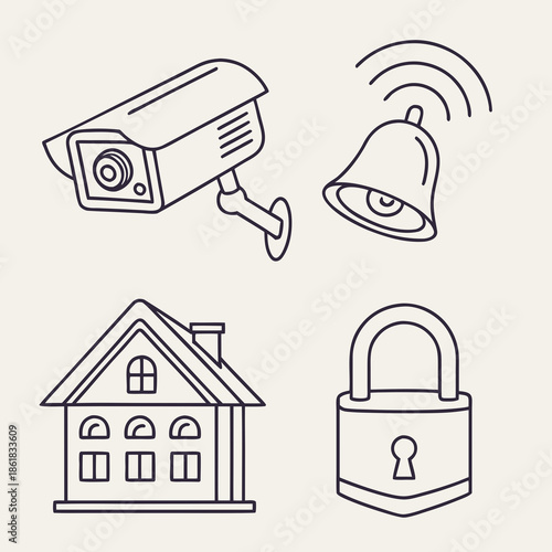 Home security icons