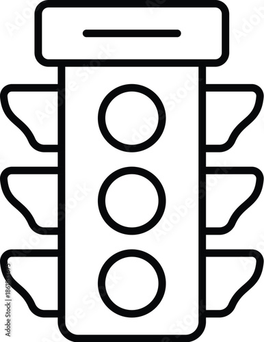 Traffic light icon with simple and modern design.Vector icons on white background. Red green and yellow signal.