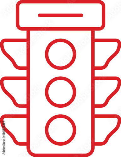 Traffic light icon with simple and modern design.Vector icons on white background. Red green and yellow signal.