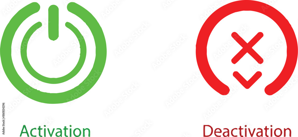 Obraz premium Activation and deactivation icons
