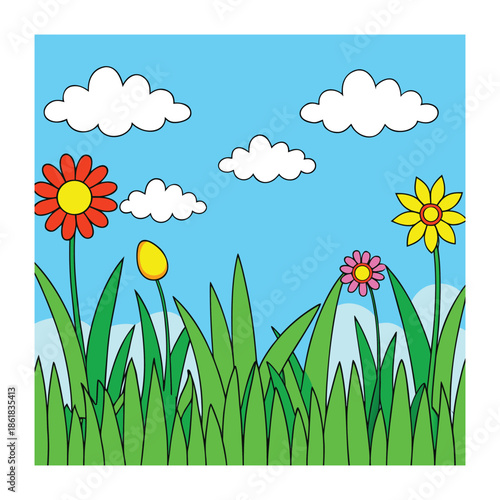 Bright summer flowers bloom in vivid colors, petals dancing in warm sunlight, filling gardens with fresh scents, joyful energy, and the carefree spirit of sunny days.
