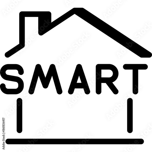 real estate icon, smart house sign