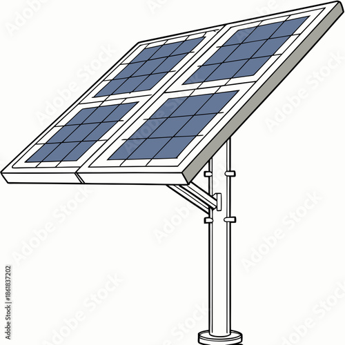 solar panel isolated on white background