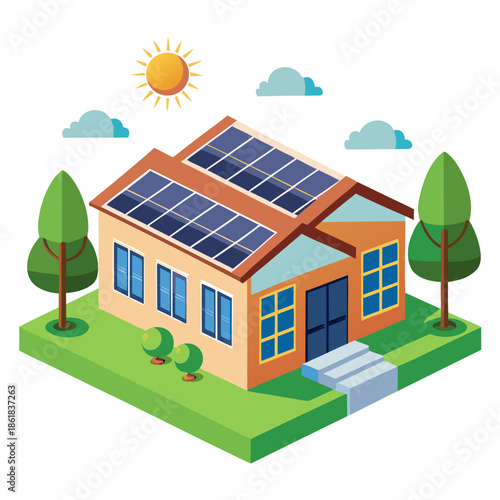 solar panels and house