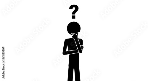 A cartoon figure with a question mark above its head looks puzzled