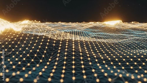 Dynamic network visualization with glowing nodes and connections