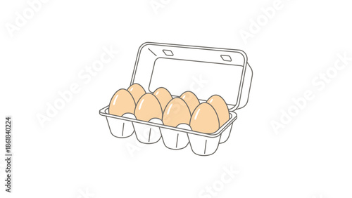 Fresh carton of brown eggs ready for cooking or baking