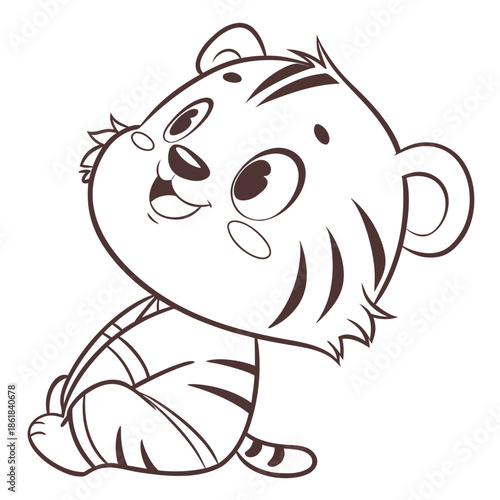 Cartoon tiger cub smiling