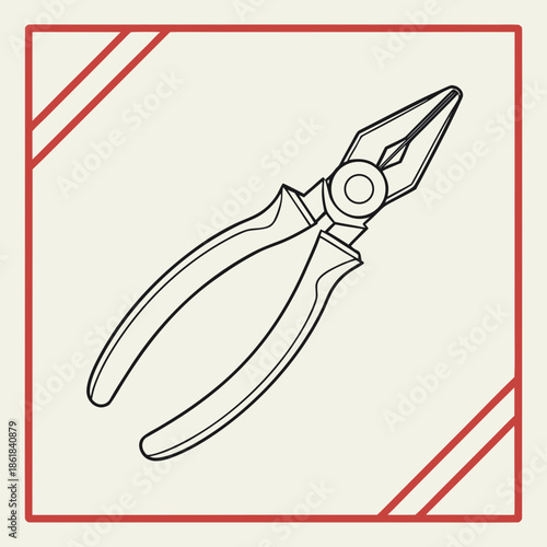Illustrated pair of pliers