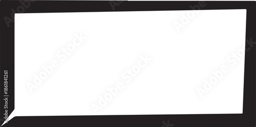 A blank white rectangular frame with a black border
