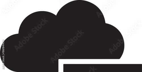 A simple black cloud icon on a white background