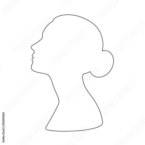 Woman Head Profile Line Art Collection – Clean Outline Style