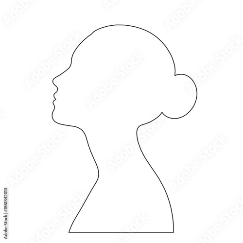 Woman Head Profile Line Art Collection – Clean Outline Style