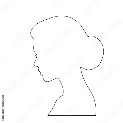Woman Head Profile Line Art Collection – Clean Outline Style