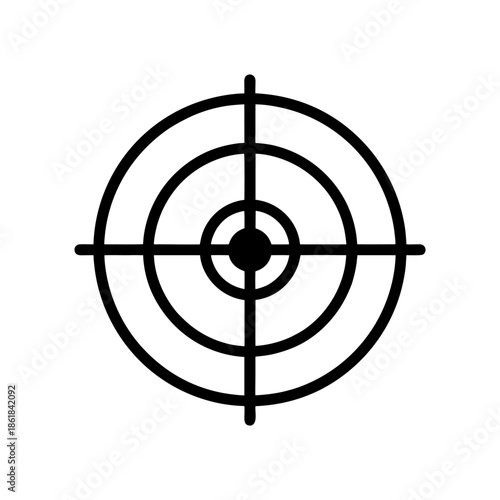 Target and Bullseye Outline Icons Minimal Design.