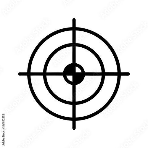 Crosshair and Bullseye Vector Icon for Precision.