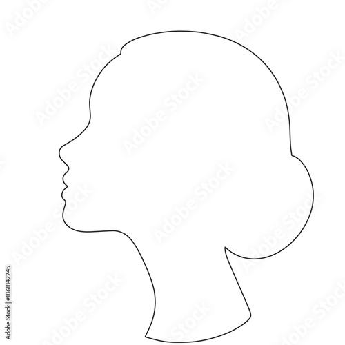 Woman Head Profile Line Art Collection – Clean Outline Style