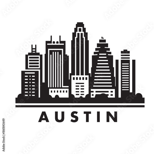 Austin City Skyline Icon Vector
