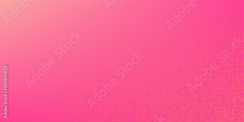 Pink orange polka dots gradient halftone background. Pop art cartoon dot texture with comic graphic design, Horizontal abstract pattern wall for cover digital technology.
